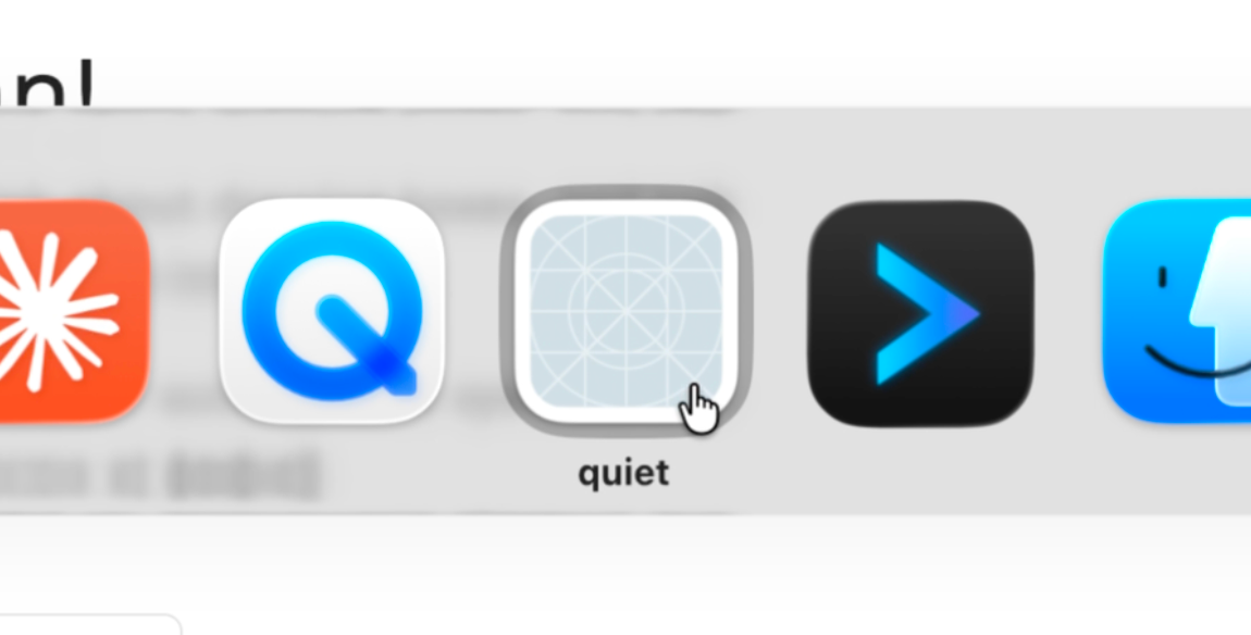 The quiet app icon sitting in the macOS dock